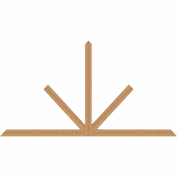 Ekena Millwork Saratoga Timber Gable Bracket, Western Red Cedar, 96"W x 52"H x 3 1/2"D x 3 1/2"F, 13/12 Pitch GBW096X52X0404SAR00SWR - main